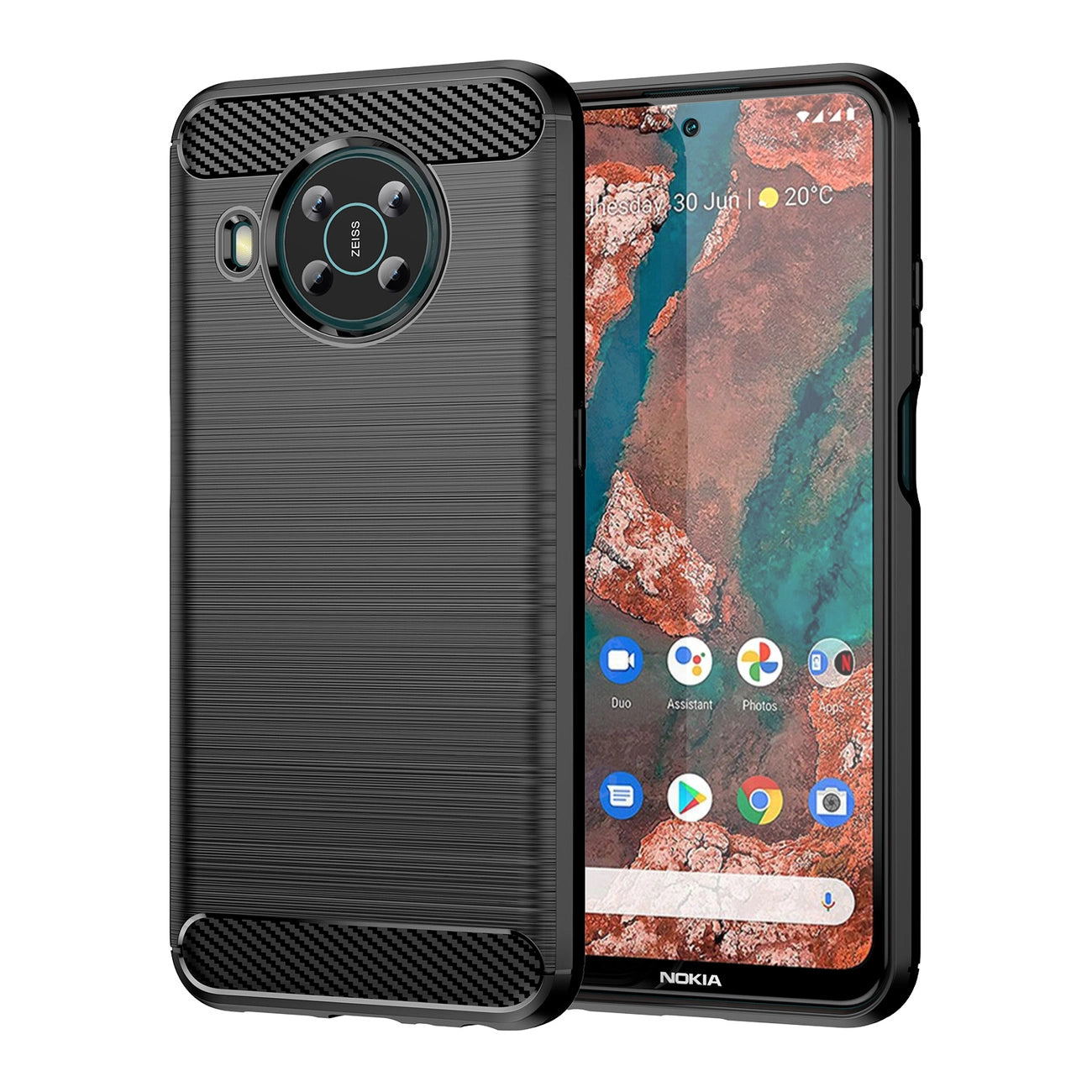 Carbon Case Flexible cover for Nokia X100 black_0
