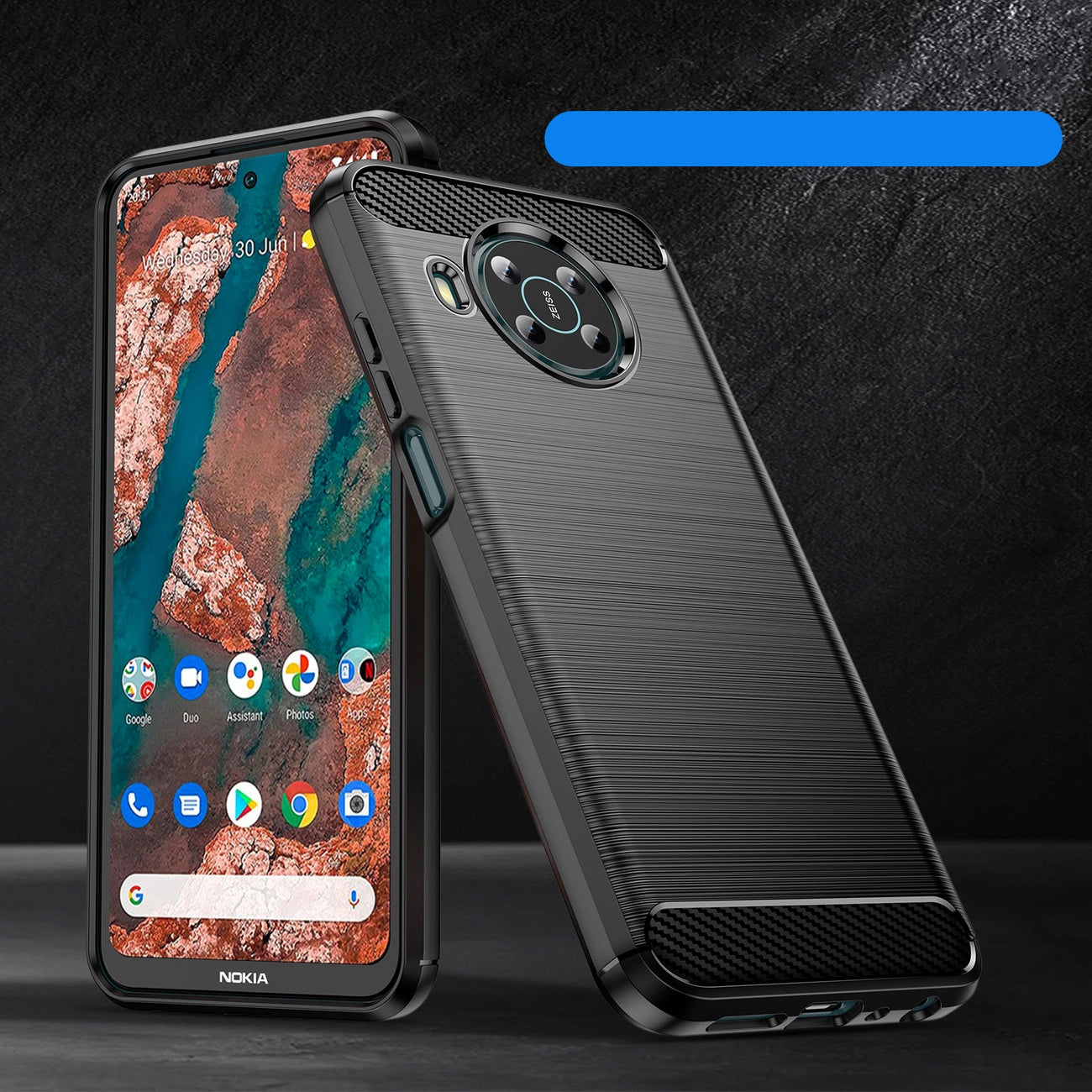 Carbon Case Flexible cover for Nokia X100 black_4