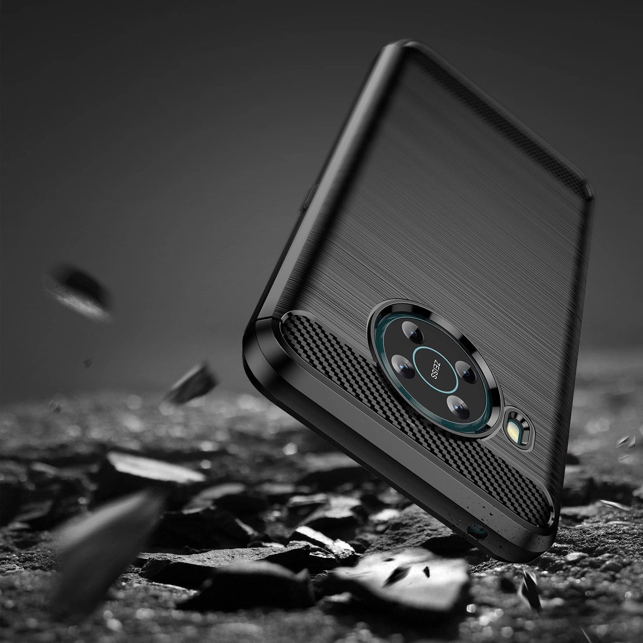 Carbon Case Flexible cover for Nokia X100 black_6
