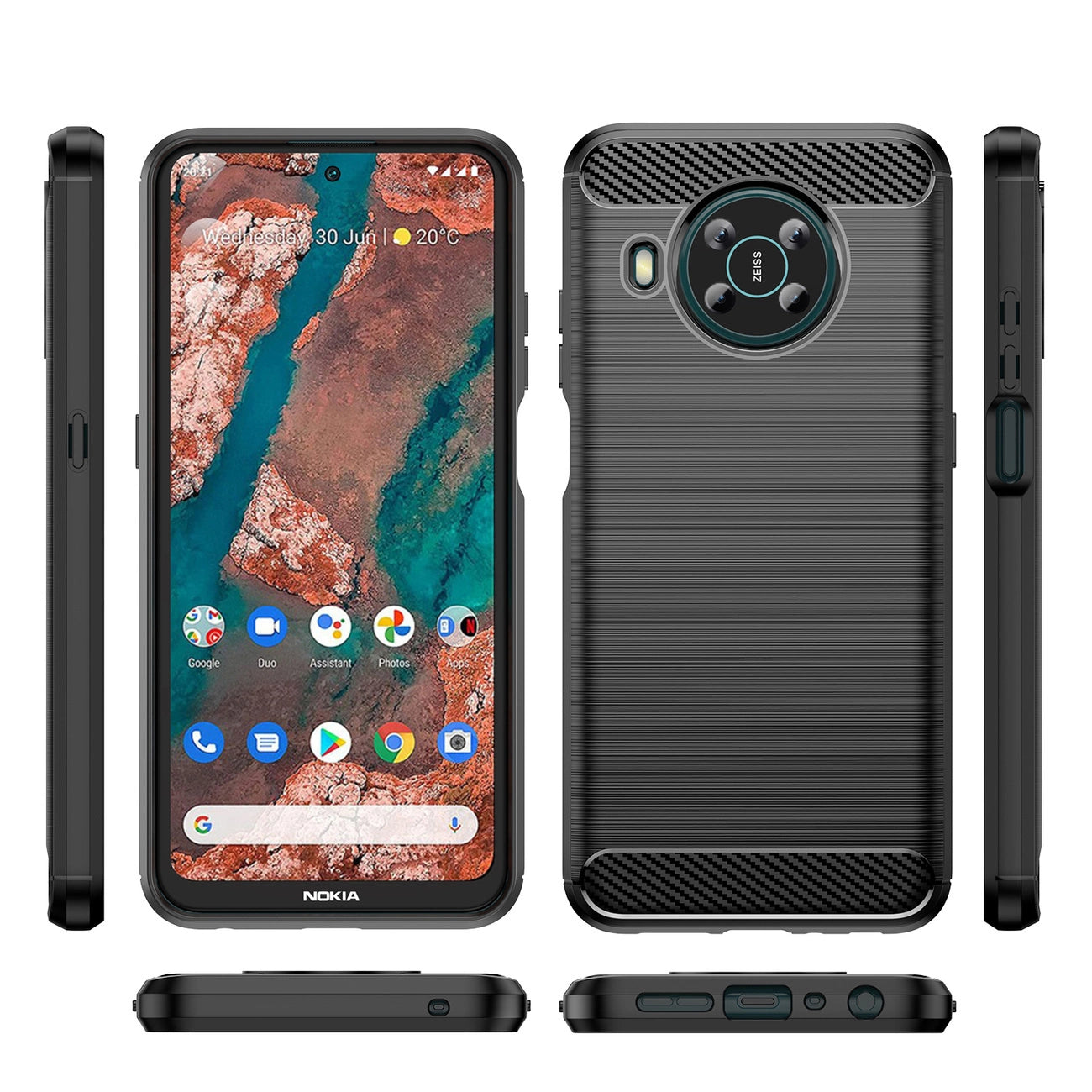 Carbon Case Flexible cover for Nokia X100 black_7