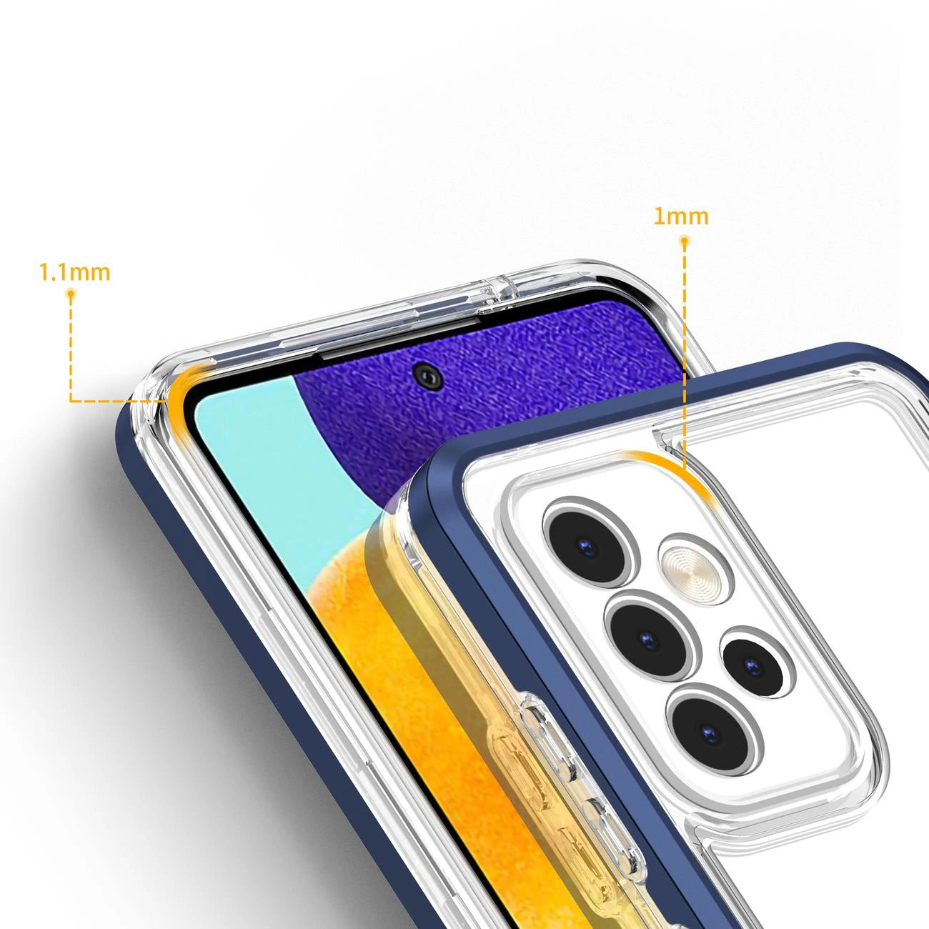Clear 3in1 Case for Samsung Galaxy A33 5G Frame Gel Cover Blue_3