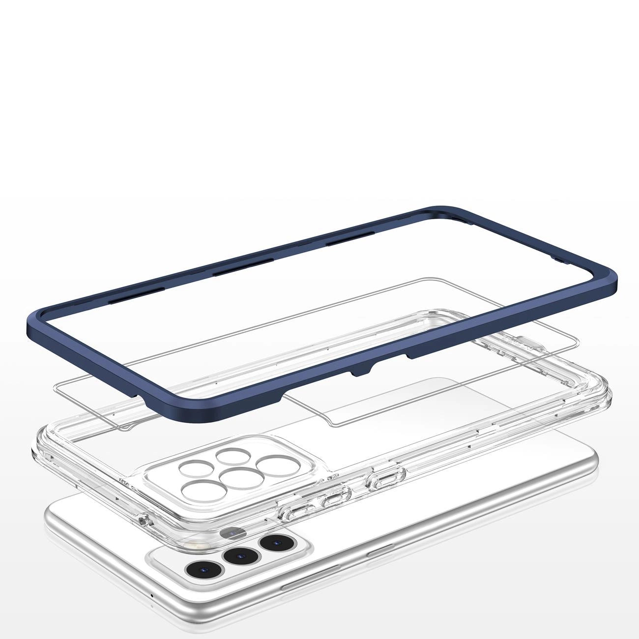 Clear 3in1 Case for Samsung Galaxy A33 5G Frame Gel Cover Blue_4