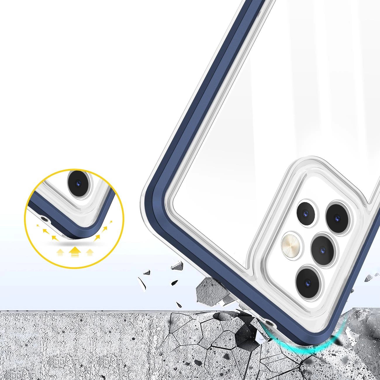 Clear 3in1 Case for Samsung Galaxy A33 5G Frame Gel Cover Blue_5