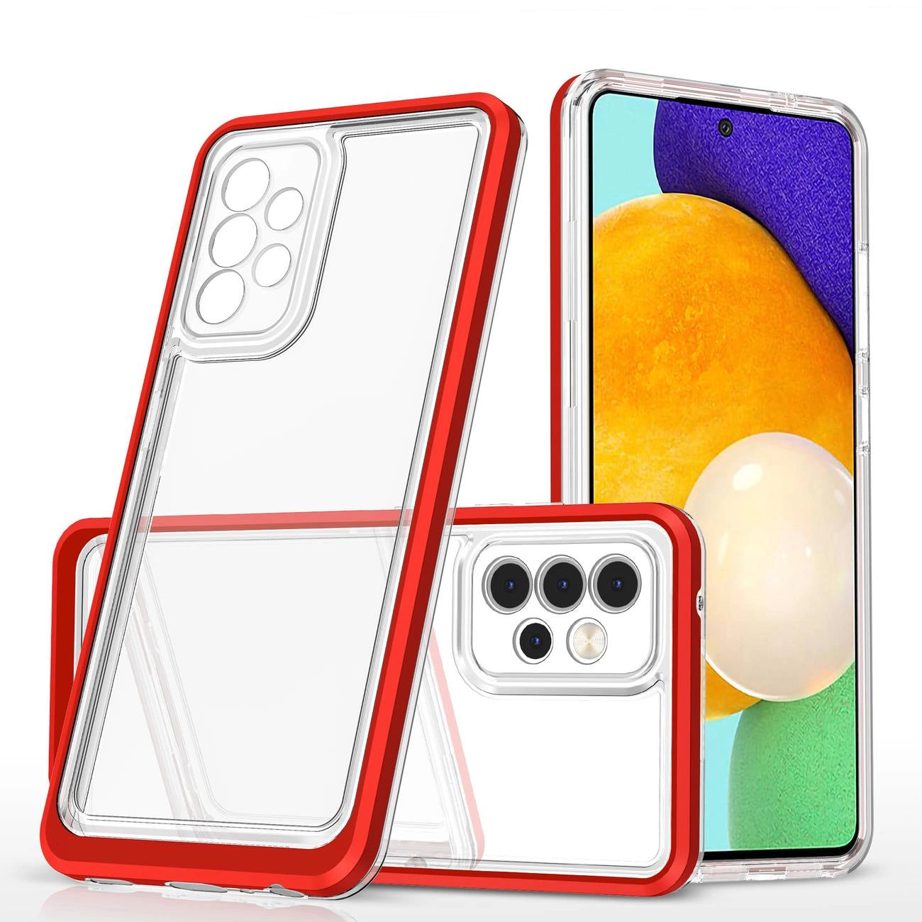 Clear 3in1 Case for Samsung Galaxy A33 5G Frame Gel Cover Red_0