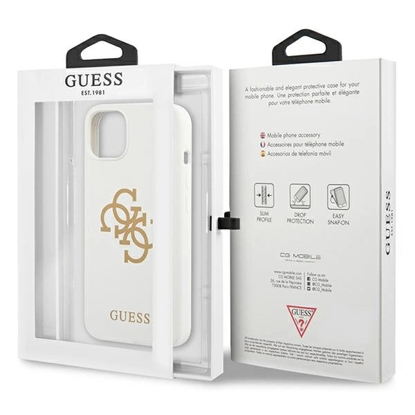 Guess GUHCP13SLS4GGWH iPhone 13 mini 5.4" white/white hard case Silicone 4G Logo_7