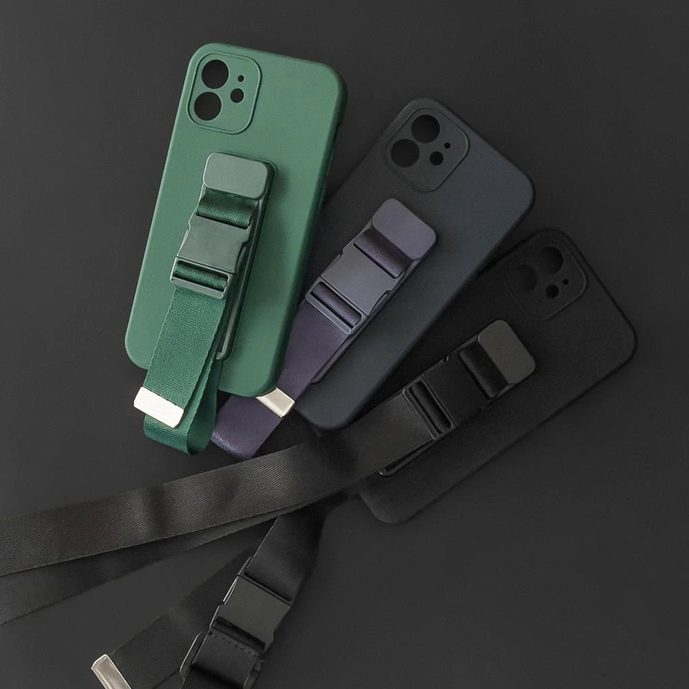 Rope Case Silicone Lanyard Cover Purse Lanyard Strap for Xiaomi Redmi 10 Black_12