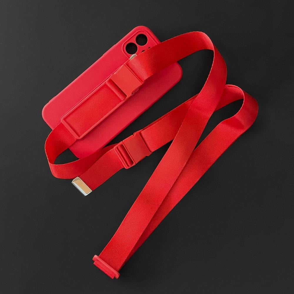 Rope Case Silicone Lanyard Cover Purse Lanyard Strap For Samsung Galaxy A73 Red_14