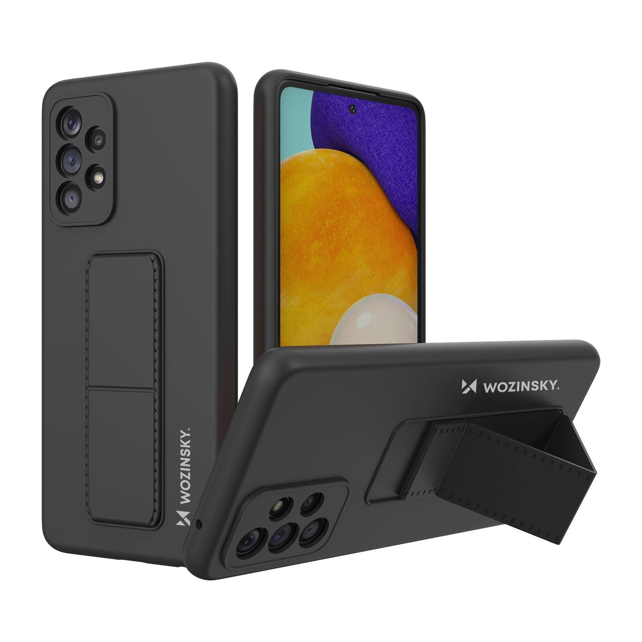 Wozinsky Kickstand Case silicone stand cover for Samsung Galaxy A73 black_0