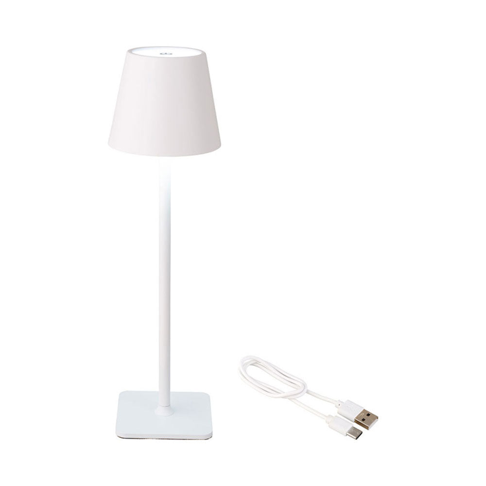 Candeeiro de mesa led recarregável para uso exterior e interior, ø 11 cm x 37 cm, branco_0