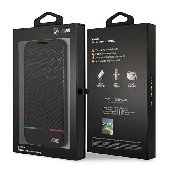 Etui BMW BMBKS22MPUCARTCBK S22+ S906 czarny/black bookcase M Collection Triangles_6
