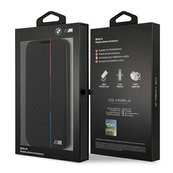 Etui BMW BMBKS22MTRTBK S22+ S906 czarny/black bookcase M Collection Triangles_6