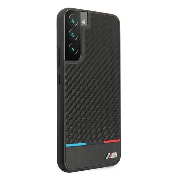 Etui hardcase BMW BMHCS22MPUCARTCBK S22+ S906 black/czarny M Collection Triangles_3