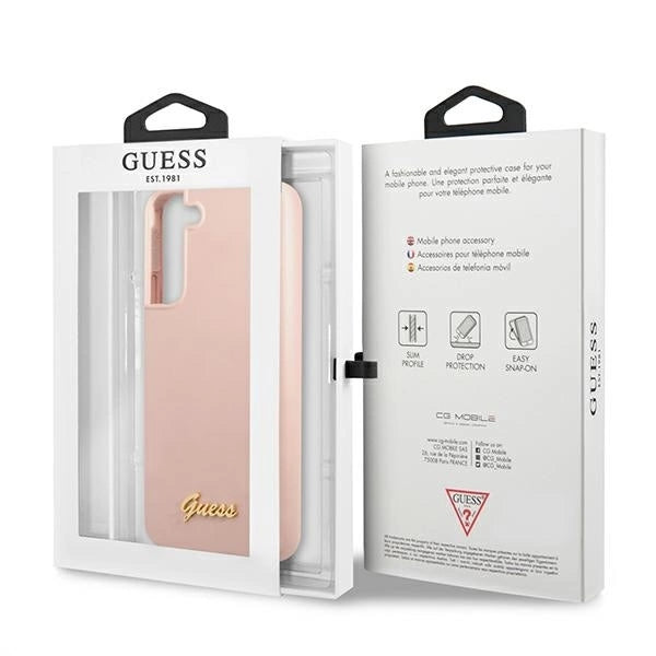Guess GUHCS22MLSLMGPP S22+ S906 pink/pink hardcase Silicone Script Metal Logo_7