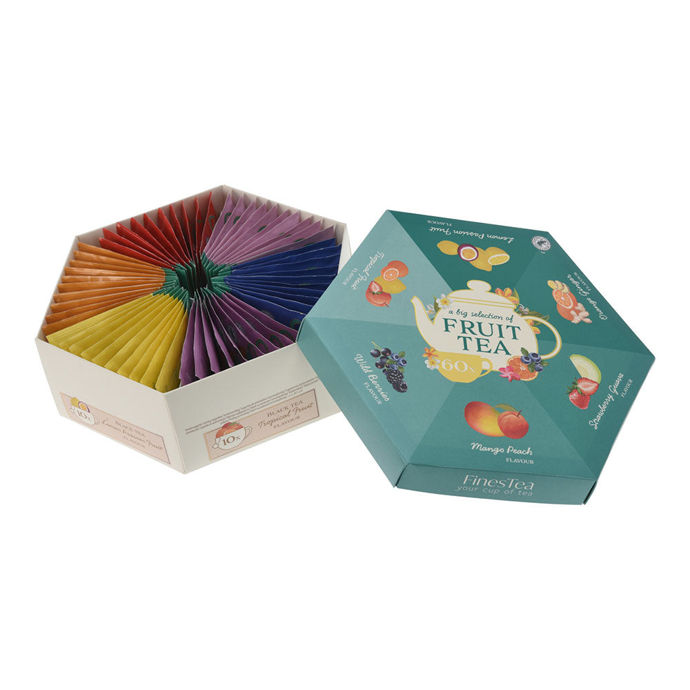 Caixa de chá hexagonal, 6 sabores, 60 sacos_0