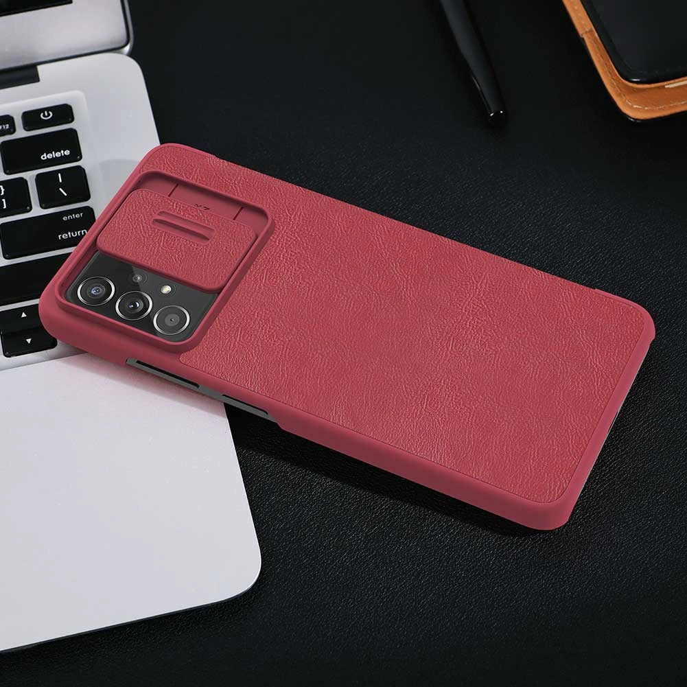 Nillkin Qin leather holster case for Samsung Galaxy A73 red_17
