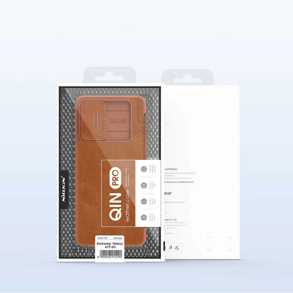 Nillkin Qin leather holster case for Samsung Galaxy A73 brown_4