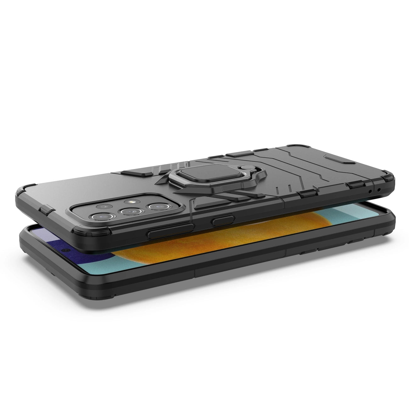 Ring Armor tough hybrid case cover + magnetic holder for Samsung Galaxy A73 black_2