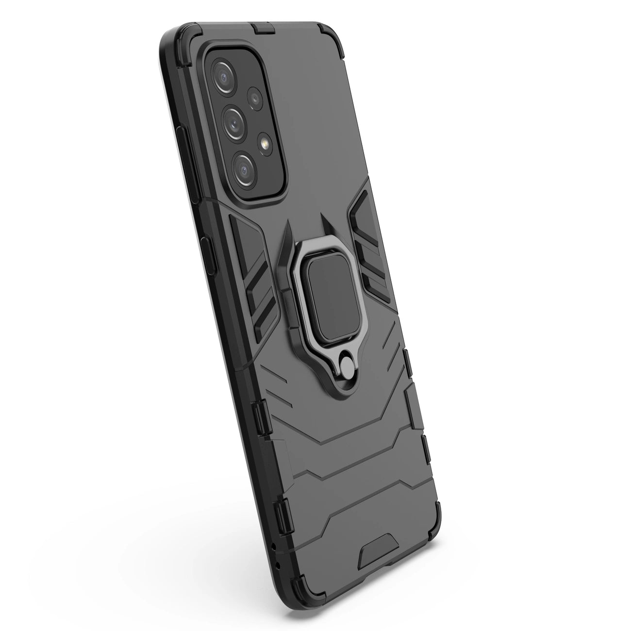 Ring Armor tough hybrid case cover + magnetic holder for Samsung Galaxy A73 black_3