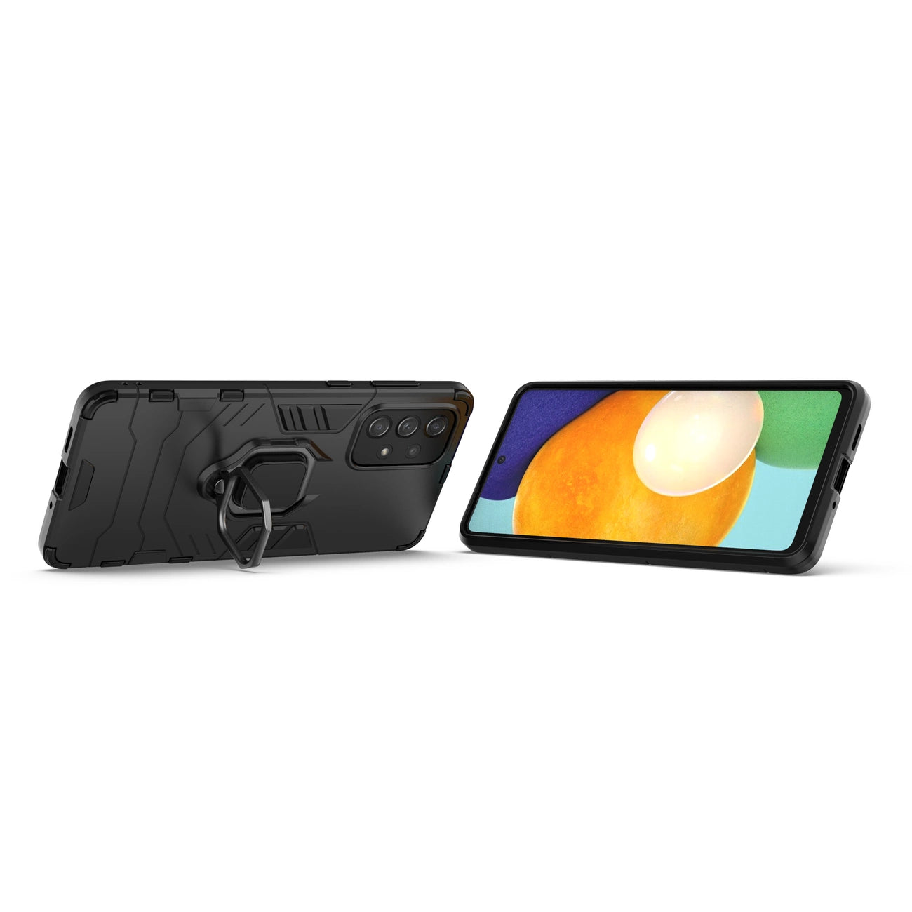 Ring Armor tough hybrid case cover + magnetic holder for Samsung Galaxy A73 black_5