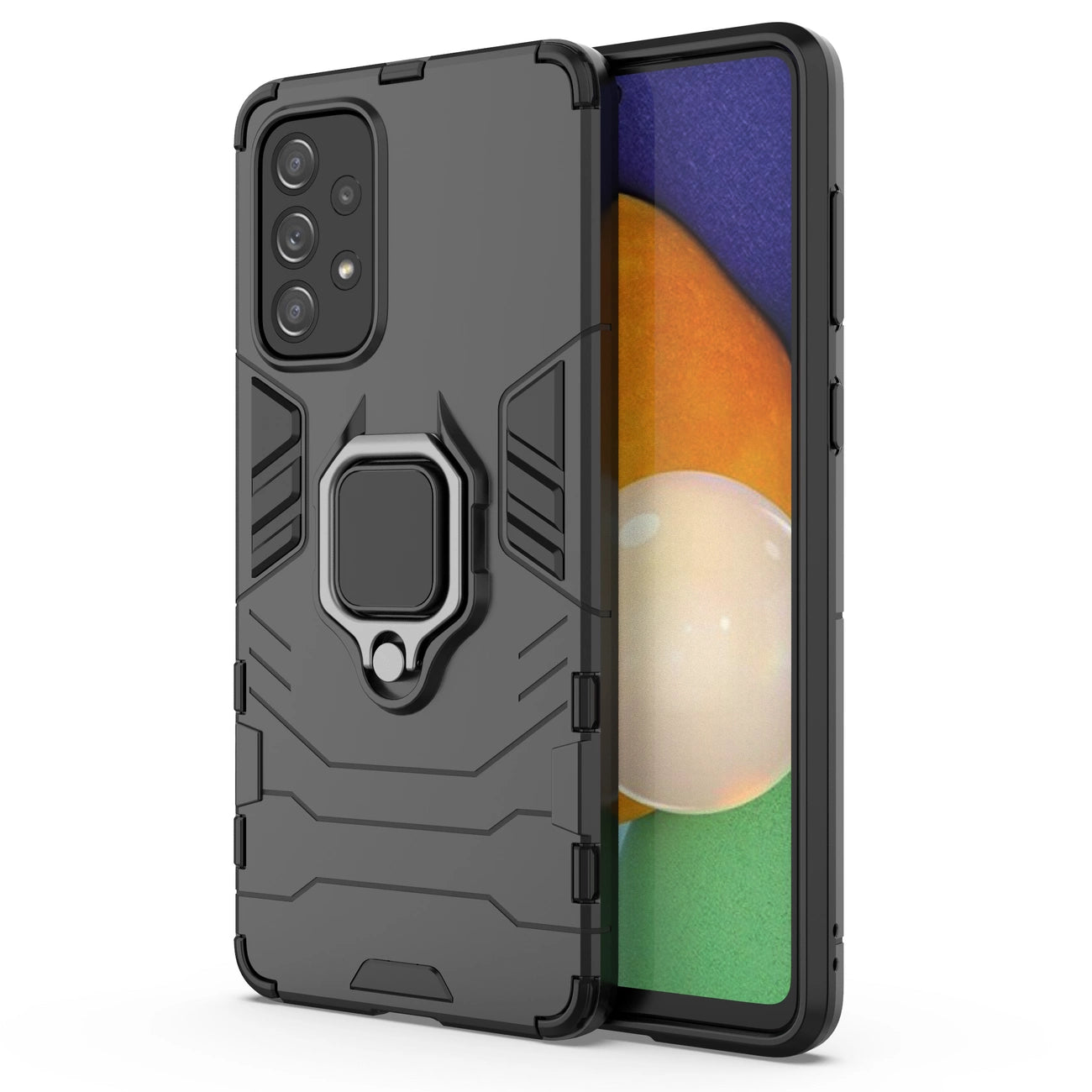 Ring Armor tough hybrid case cover + magnetic holder for Samsung Galaxy A73 black_8
