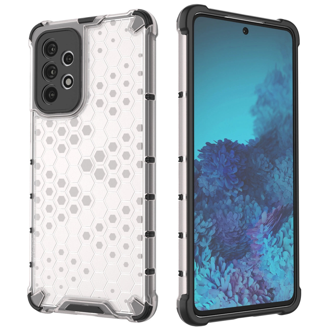 Honeycomb case armored cover with a gel frame for Samsung Galaxy A73 black_16