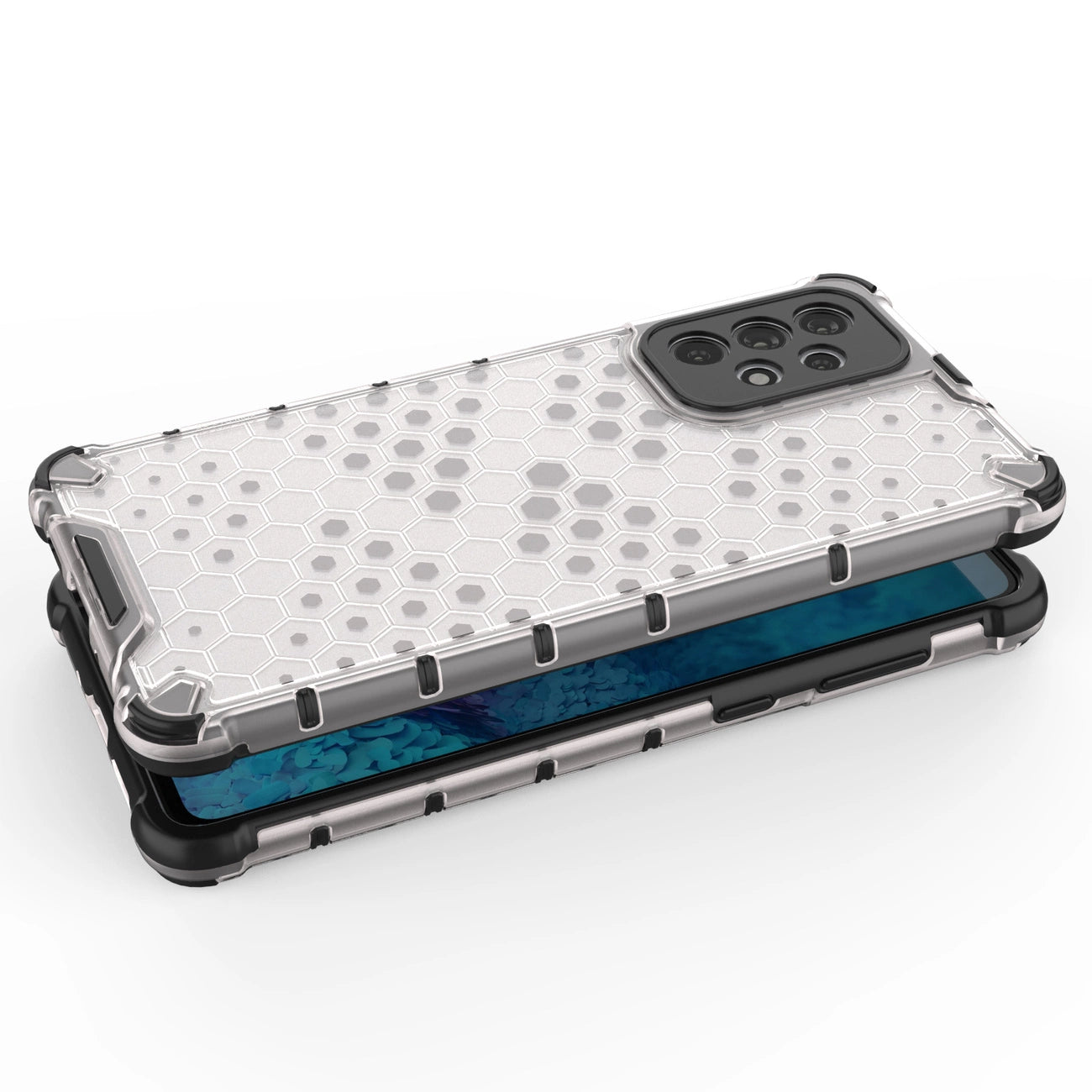 Honeycomb case armored cover with a gel frame for Samsung Galaxy A73 black_3