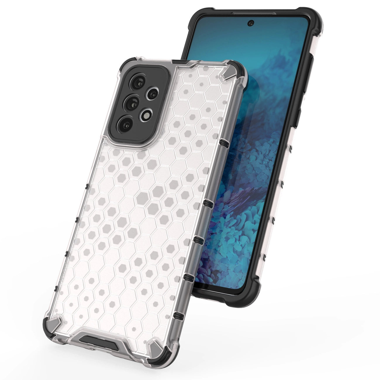 Honeycomb case armored cover with a gel frame for Samsung Galaxy A73 black_6