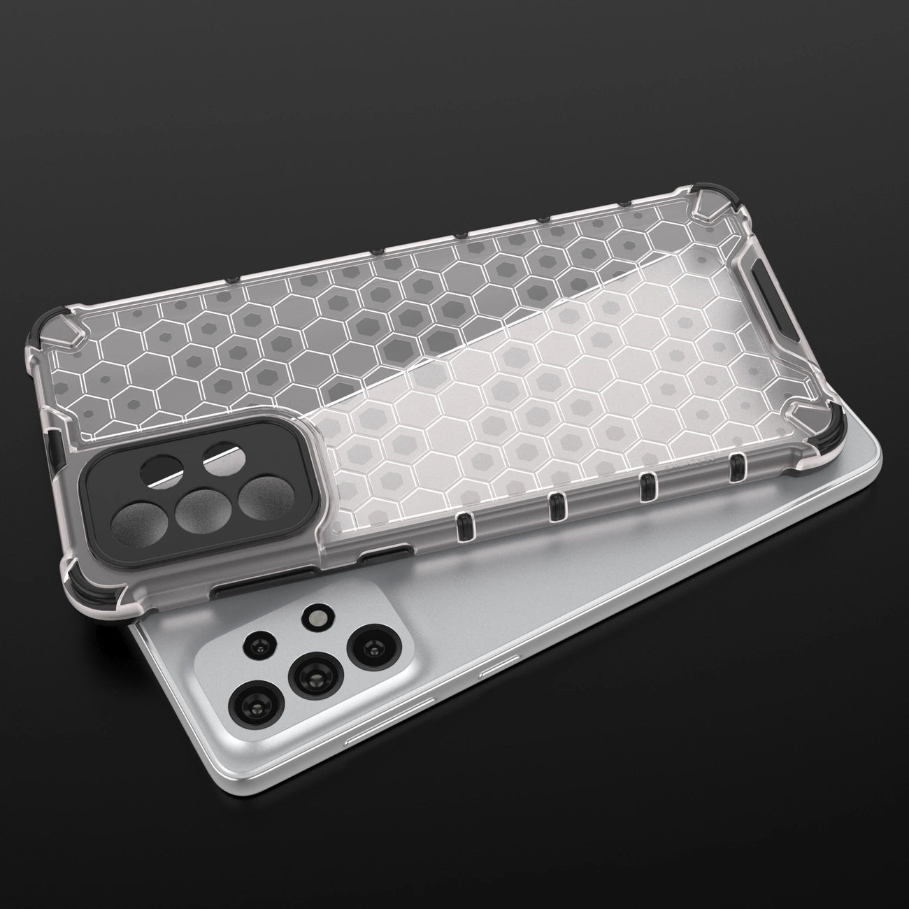Honeycomb case armored cover with a gel frame for Samsung Galaxy A73 black_7