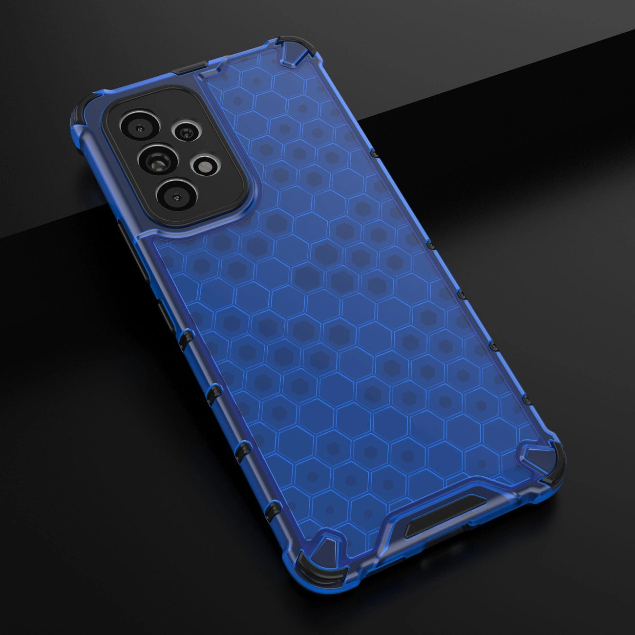 Honeycomb case armored cover with a gel frame for Samsung Galaxy A73 blue_20