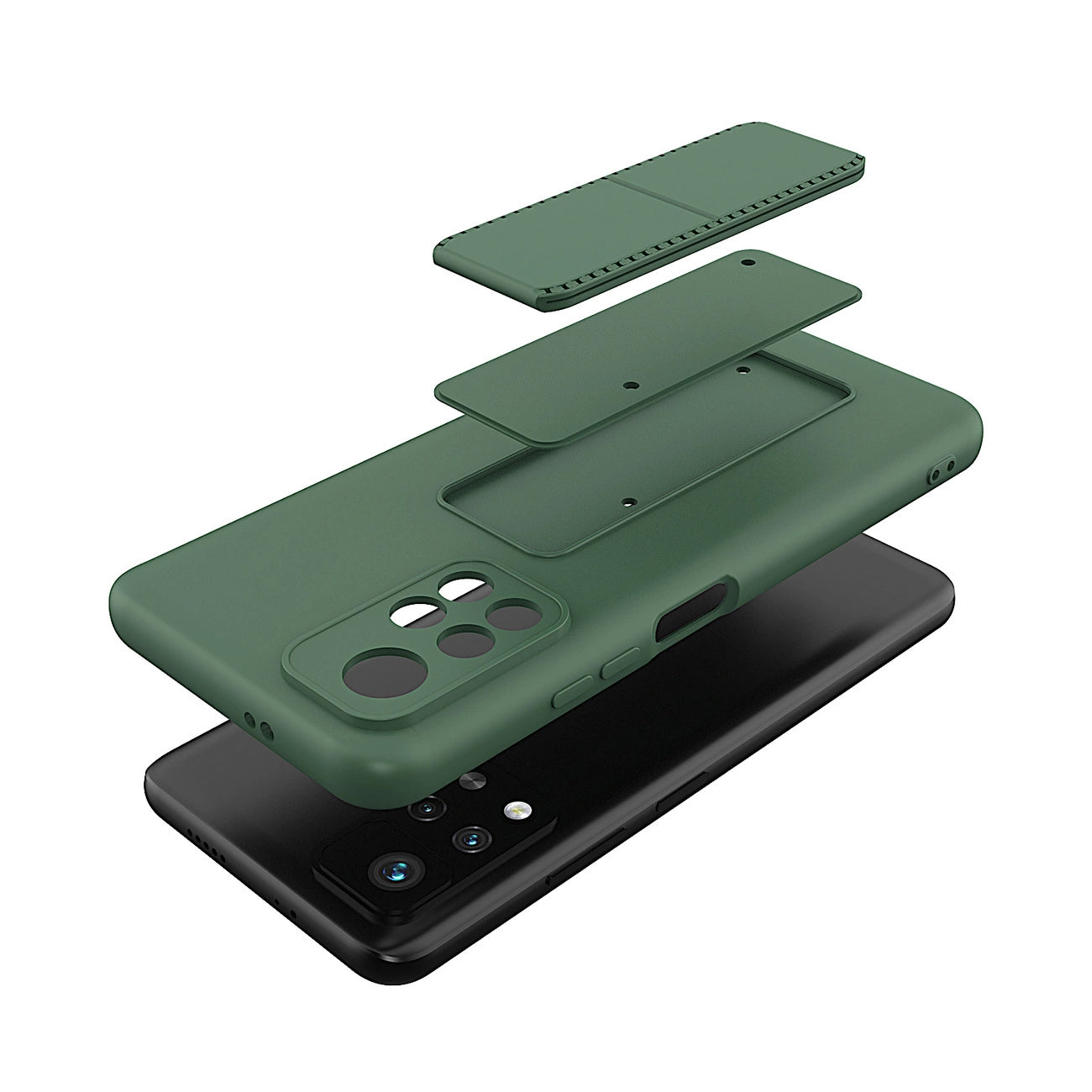 Wozinsky Kickstand Case Silicone Stand Cover for Xiaomi Redmi Note 11S / Note 11 black_5