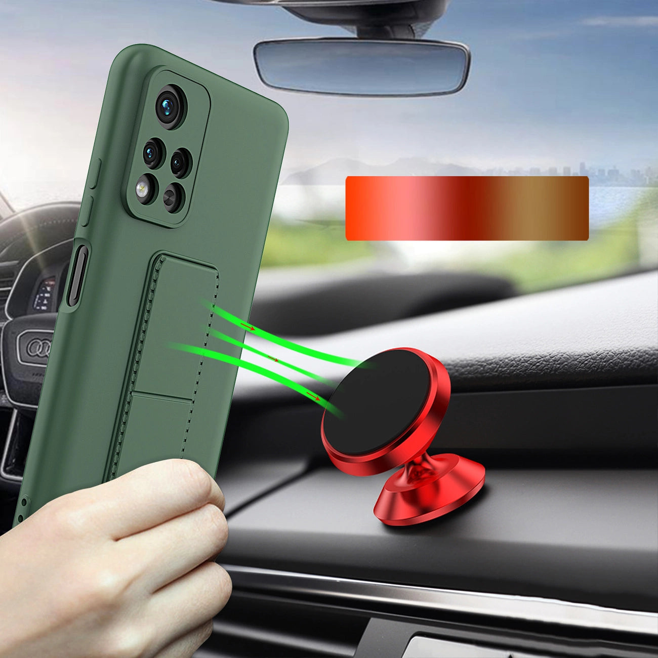 Wozinsky Kickstand Case Silicone Stand Cover for Xiaomi Redmi Note 11S / Note 11 black_6