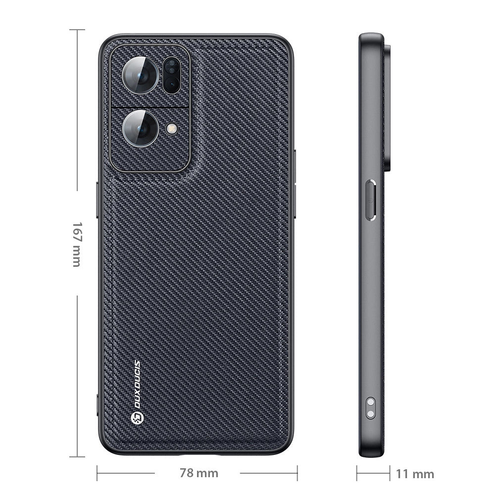 Dux Ducis Fino case cover covered with nylon material Oppo Reno7 Pro 5G black_11