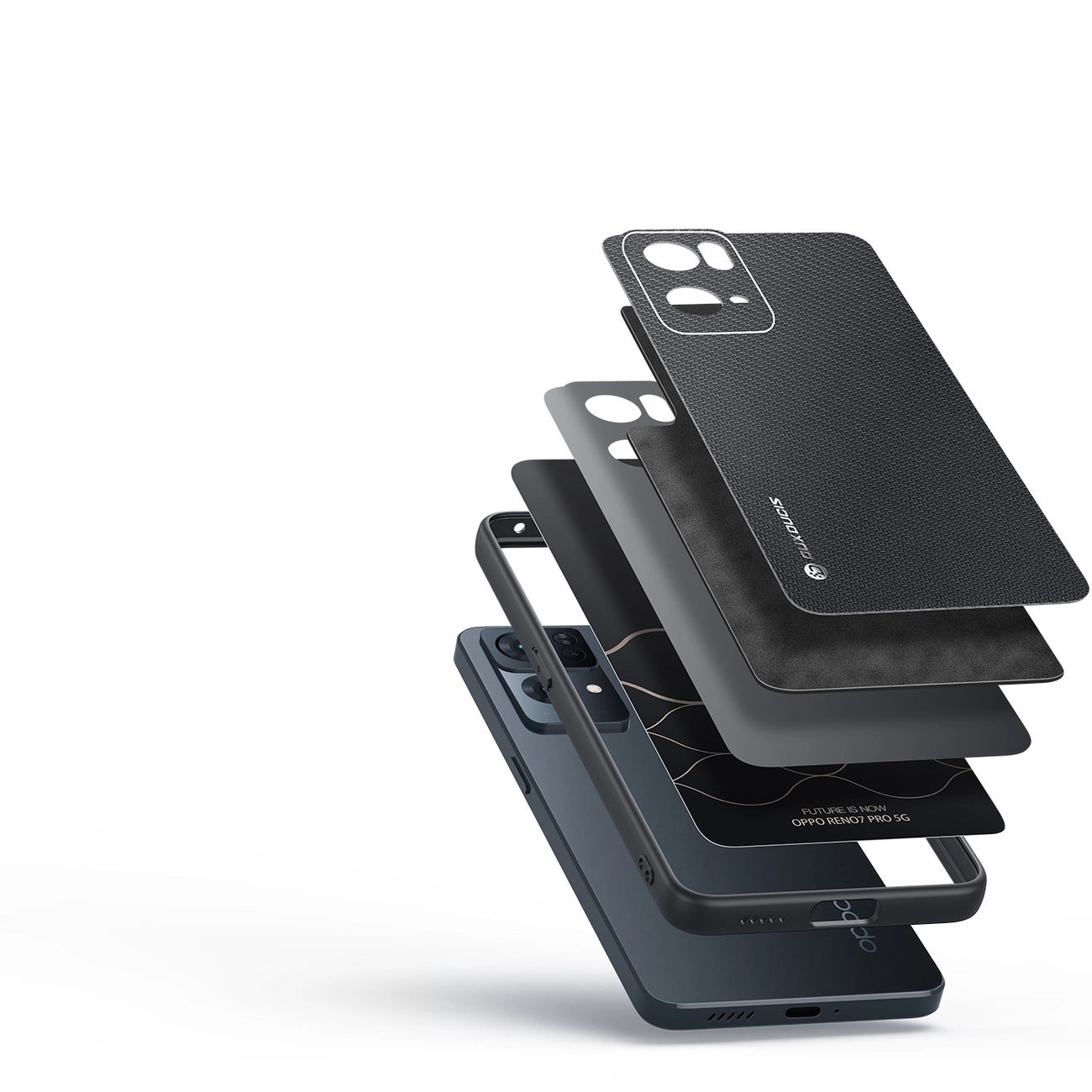 Dux Ducis Fino case cover covered with nylon material Oppo Reno7 Pro 5G black_1