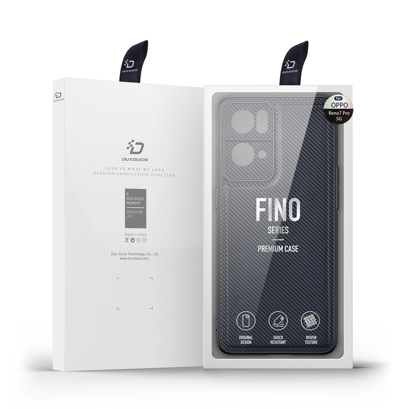 Dux Ducis Fino case cover covered with nylon material Oppo Reno7 Pro 5G black_4