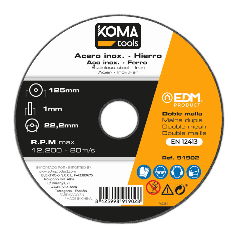 Disco de corte para ferramentas de ferro e aço inoxidável ø125 x 1 x 22,23 mm_0