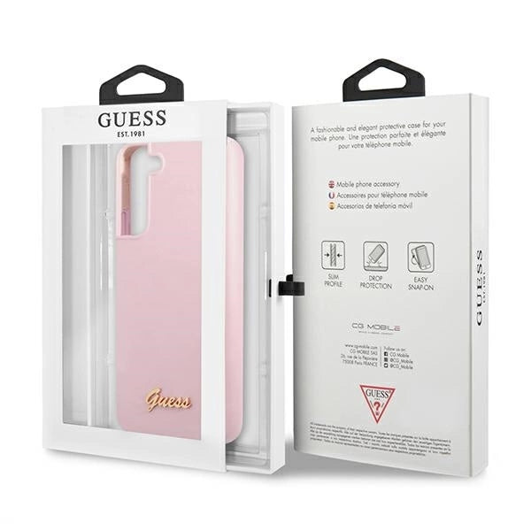Guess GUHCS22MLSLMGLA S22+ S906 lavender/lavender hardcase Silicone Script Metal Logo_7