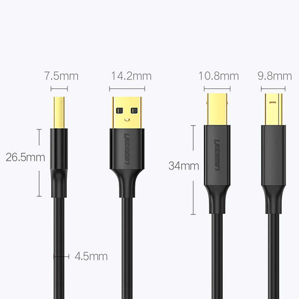 Ugreen USB Type B Printer Cable (Male) - USB 2.0 (Male) 480 Mbps 1 m Black (US135 20846)_8