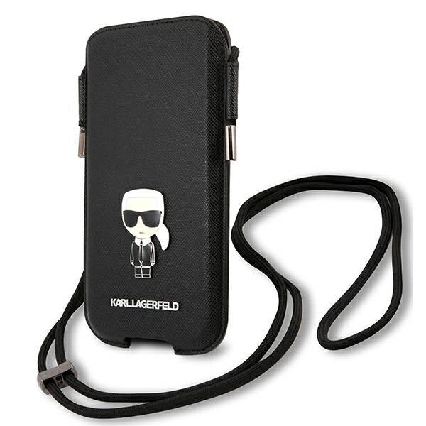 Karl Lagerfeld Torebka KLHCP12MOPHKMK 6,1" czarny/black hardcase Saffiano Ikonik Karl's_0