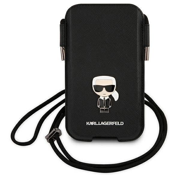 Karl Lagerfeld Torebka KLHCP12MOPHKMK 6,1" czarny/black hardcase Saffiano Ikonik Karl's_1