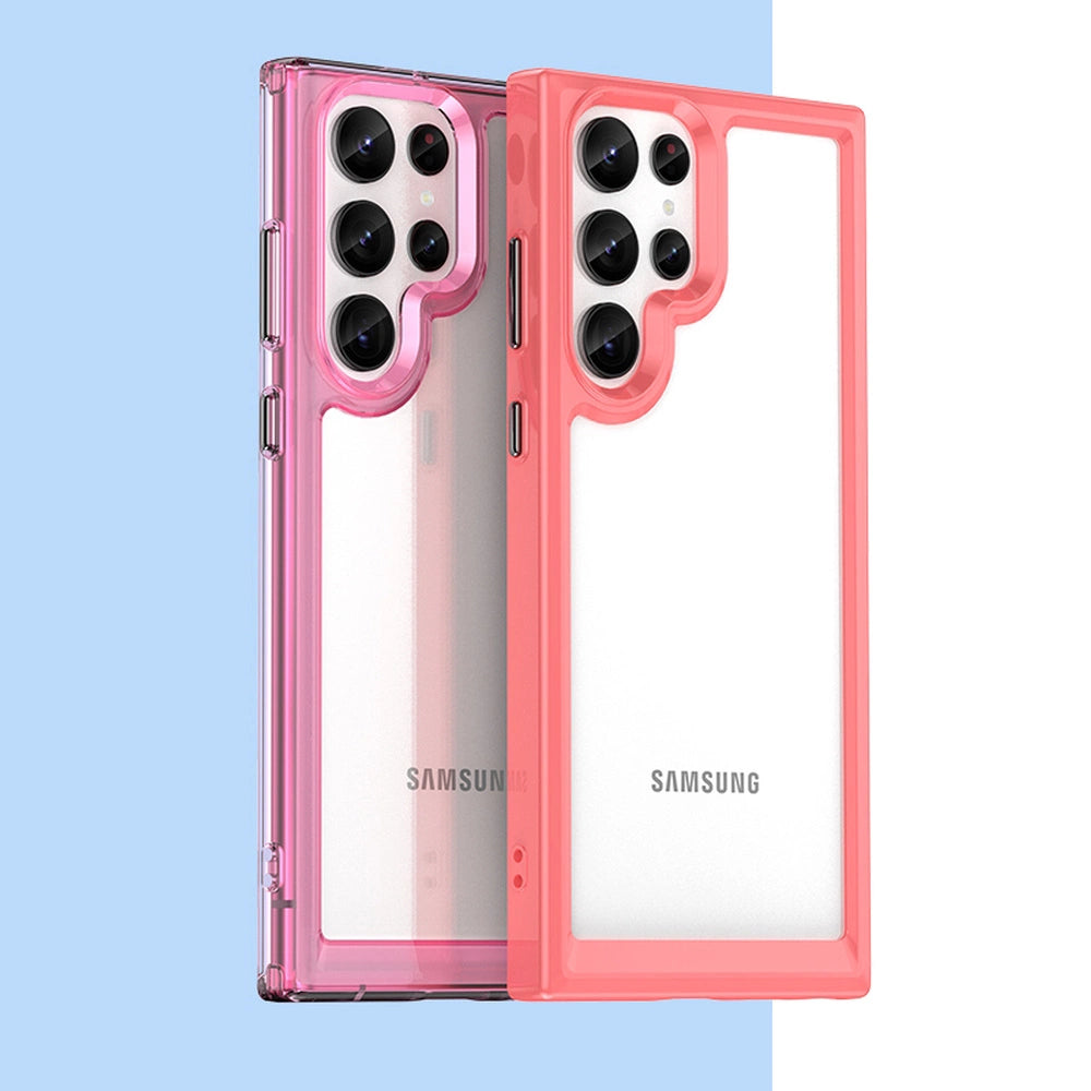 Outer Space Case Case for Samsung Galaxy S22 Ultra Hard Cover with Gel Frame Red_4