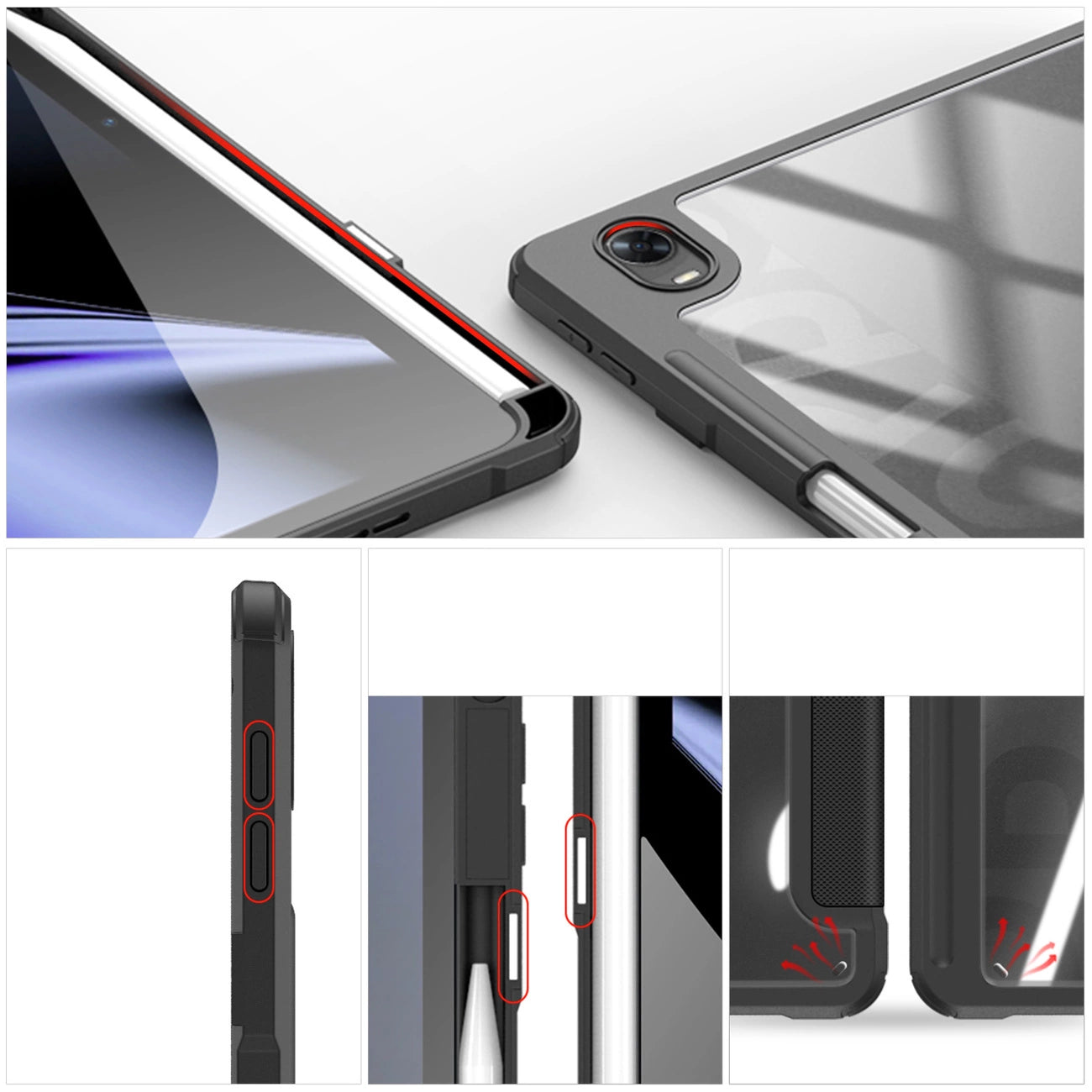 Dux Ducis Toby Armored Flip Smart Case for Oppo Pad with Stylus Holder Black_1