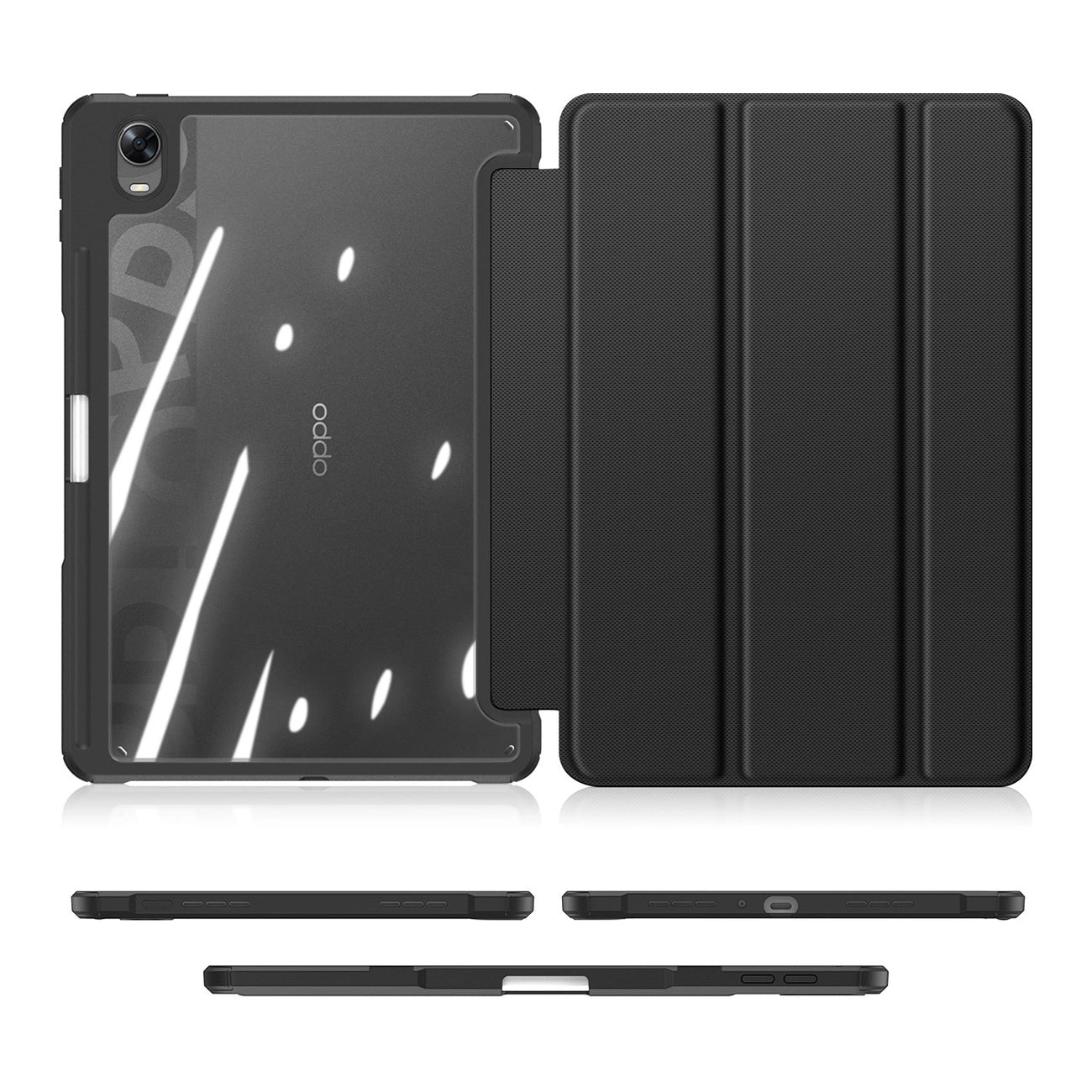 Dux Ducis Toby Armored Flip Smart Case for Oppo Pad with Stylus Holder Black_2