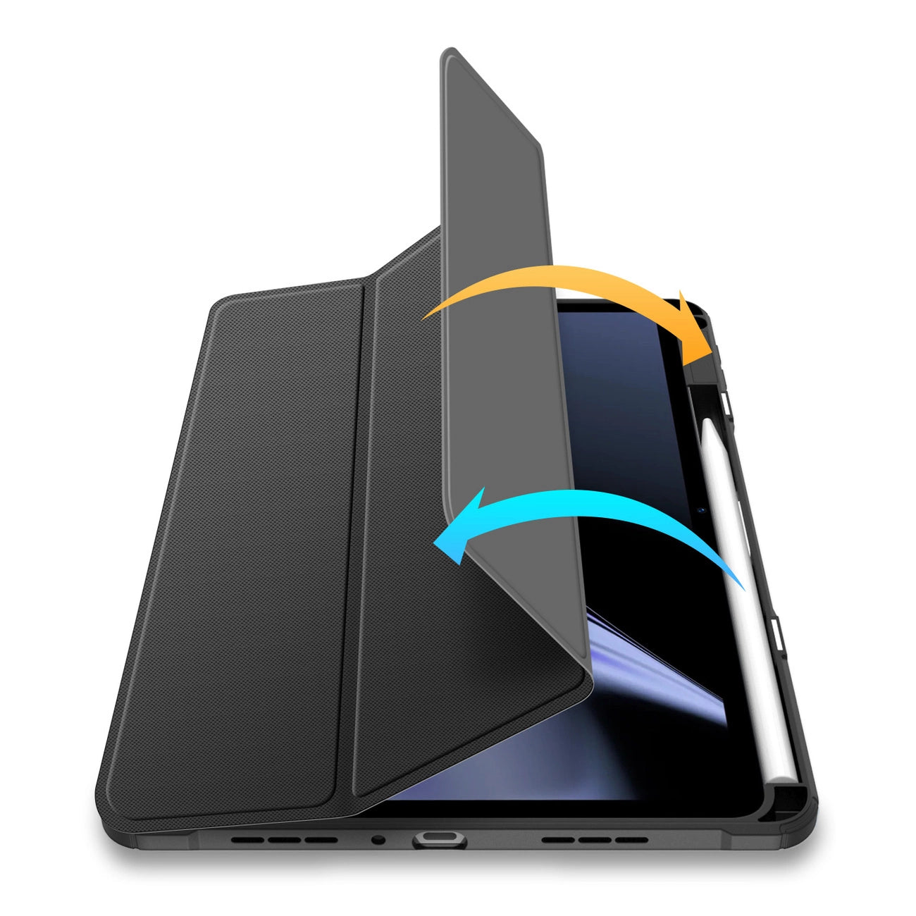 Dux Ducis Toby Armored Flip Smart Case for Oppo Pad with Stylus Holder Black_5