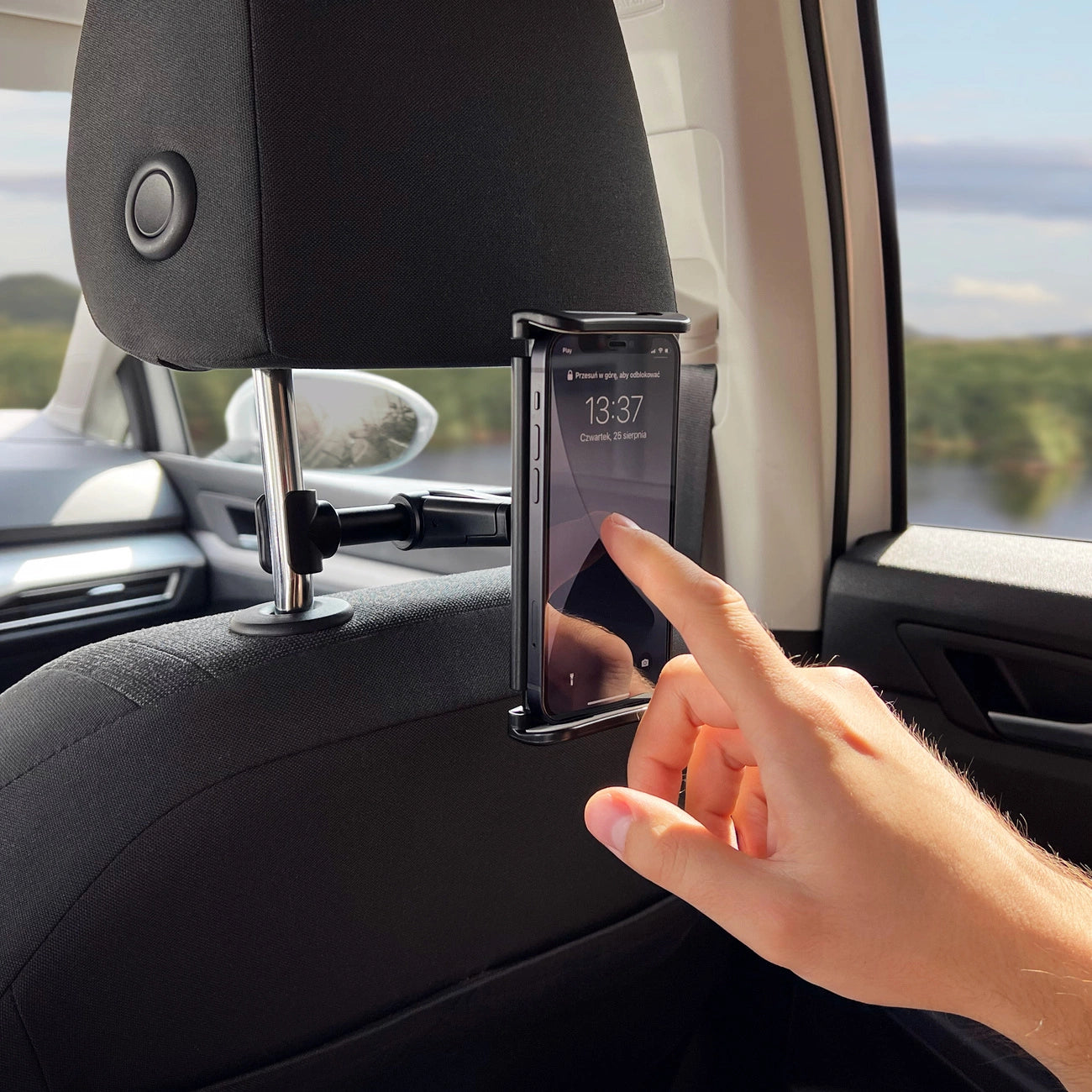 Wozinsky car headrest holder with hanger black (WTHBK2)_5