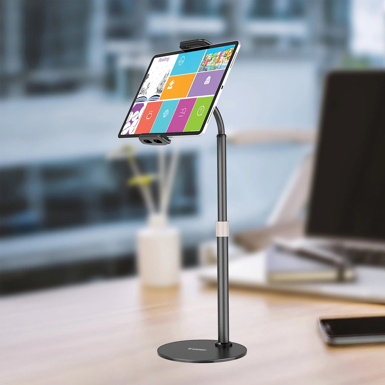 Wozinsky stand for tablet and phone on the desk black (WTHBK4)_1