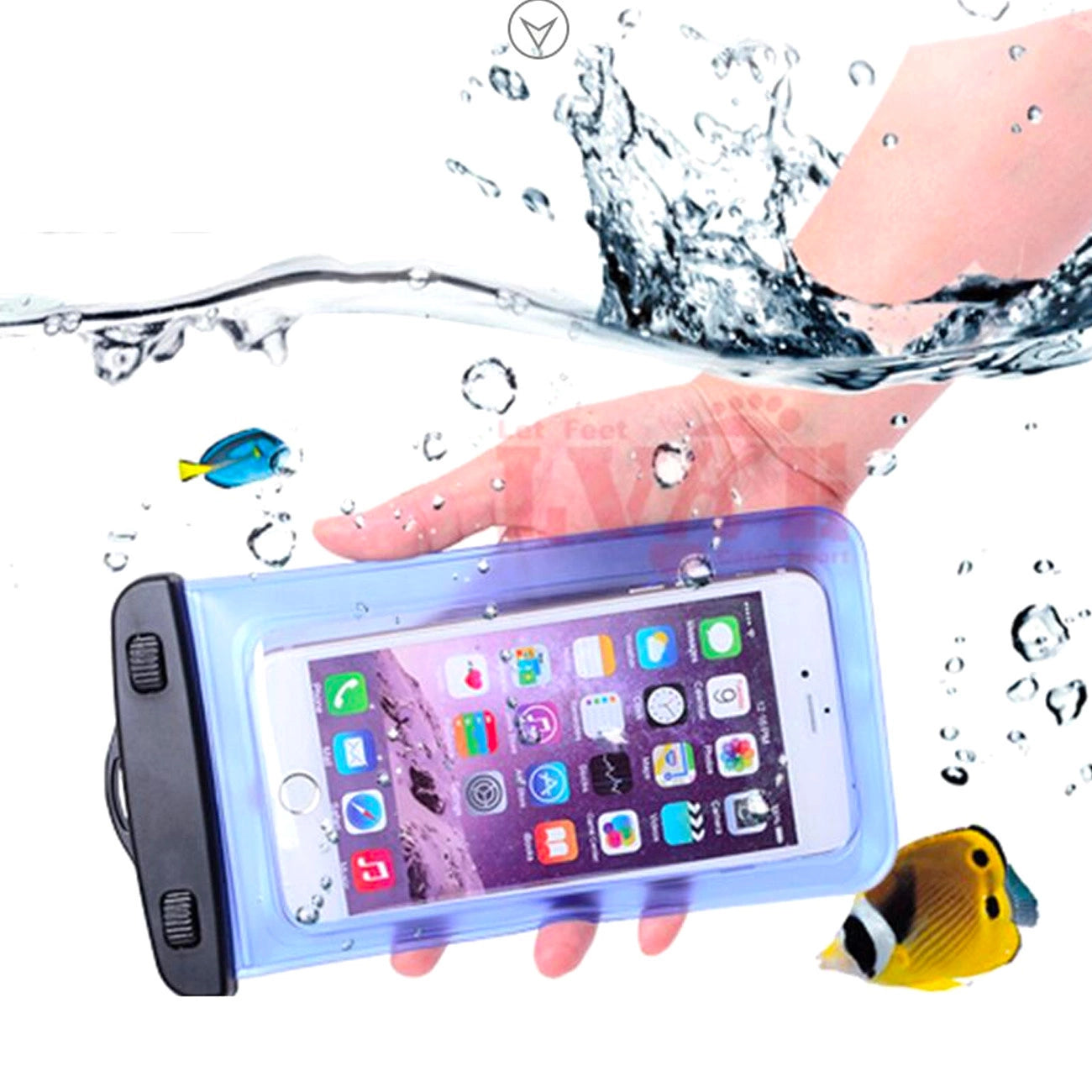 PVC waterproof armband phone case - blue_4