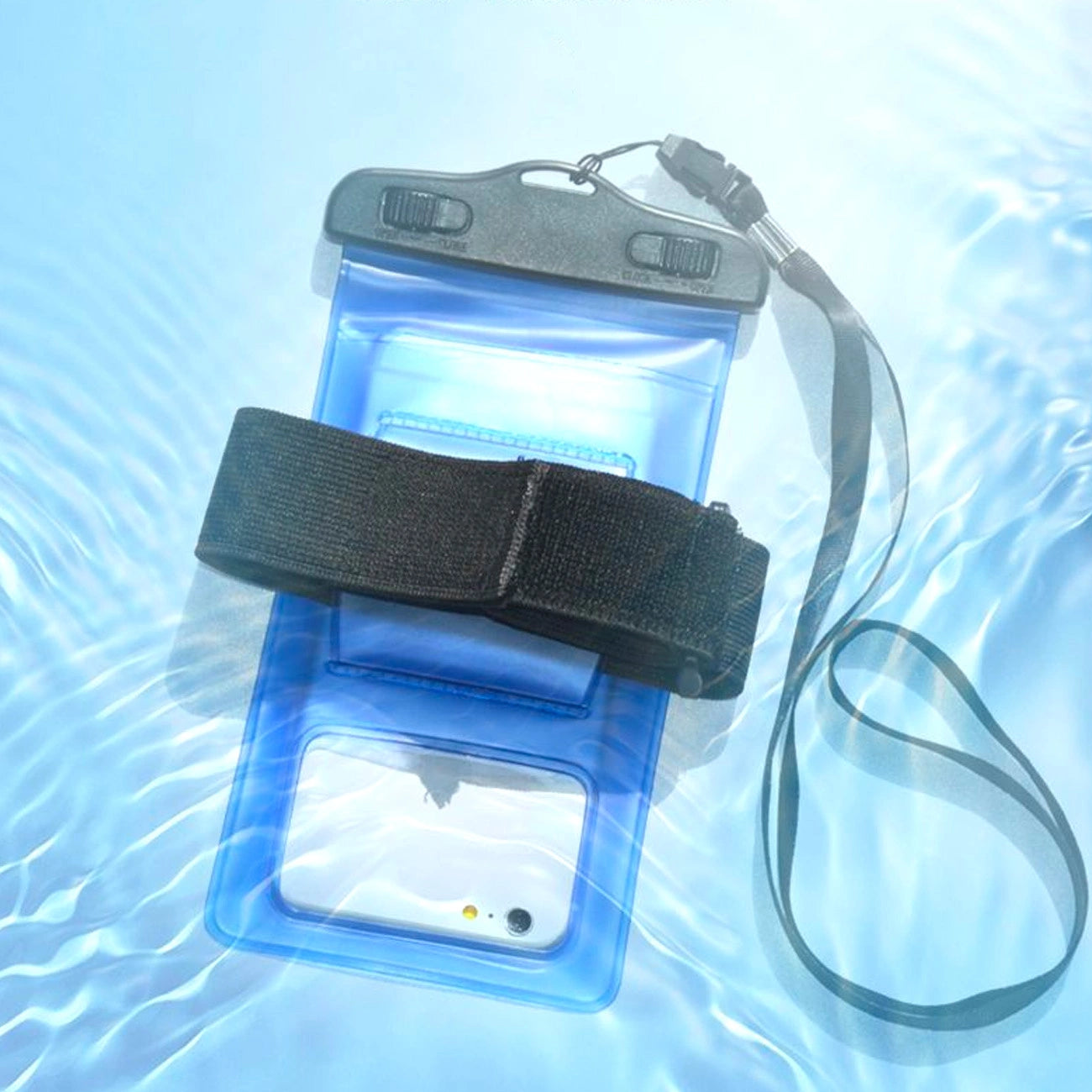 PVC waterproof armband phone case - blue_5