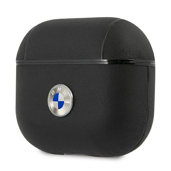 BMW BMA3SSLBK AirPods 3 cover czarny/black Geniune Leather Silver Logo_2
