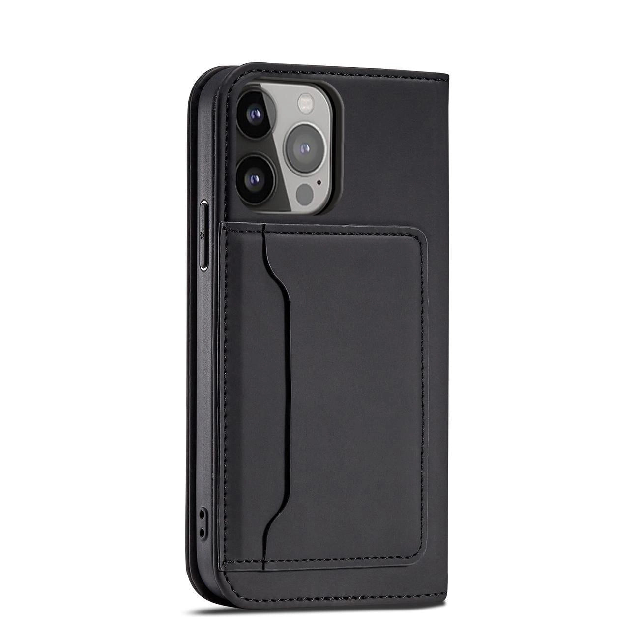 Magnet Card Case for iPhone 13 Pro Pouch Card Wallet Card Holder Black_10