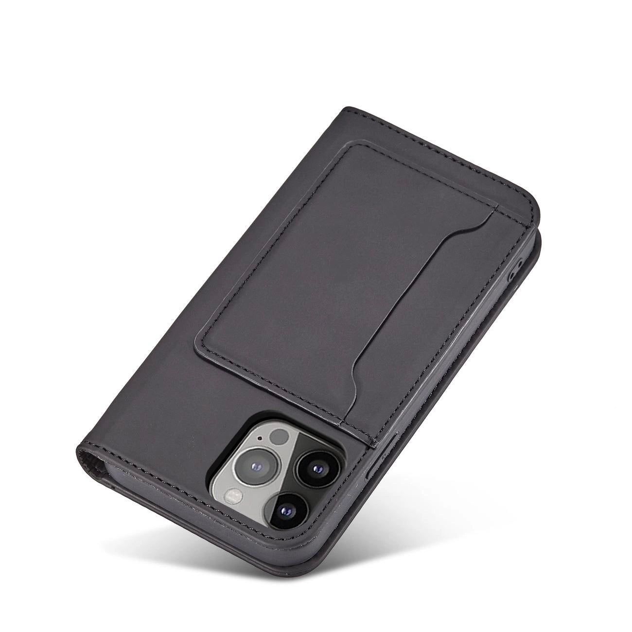 Magnet Card Case for iPhone 13 Pro Pouch Card Wallet Card Holder Black_7